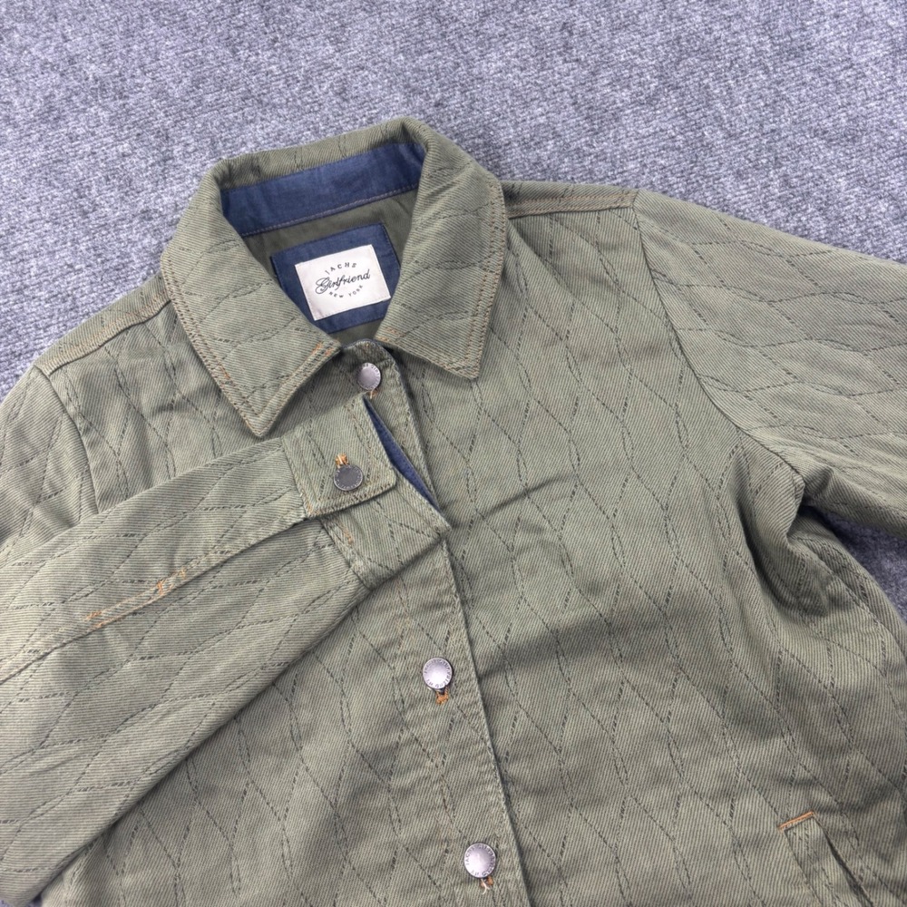 Jachs Girlfriend Quilted Shirt‎ Jacket S Green Snap Front Utility Mens